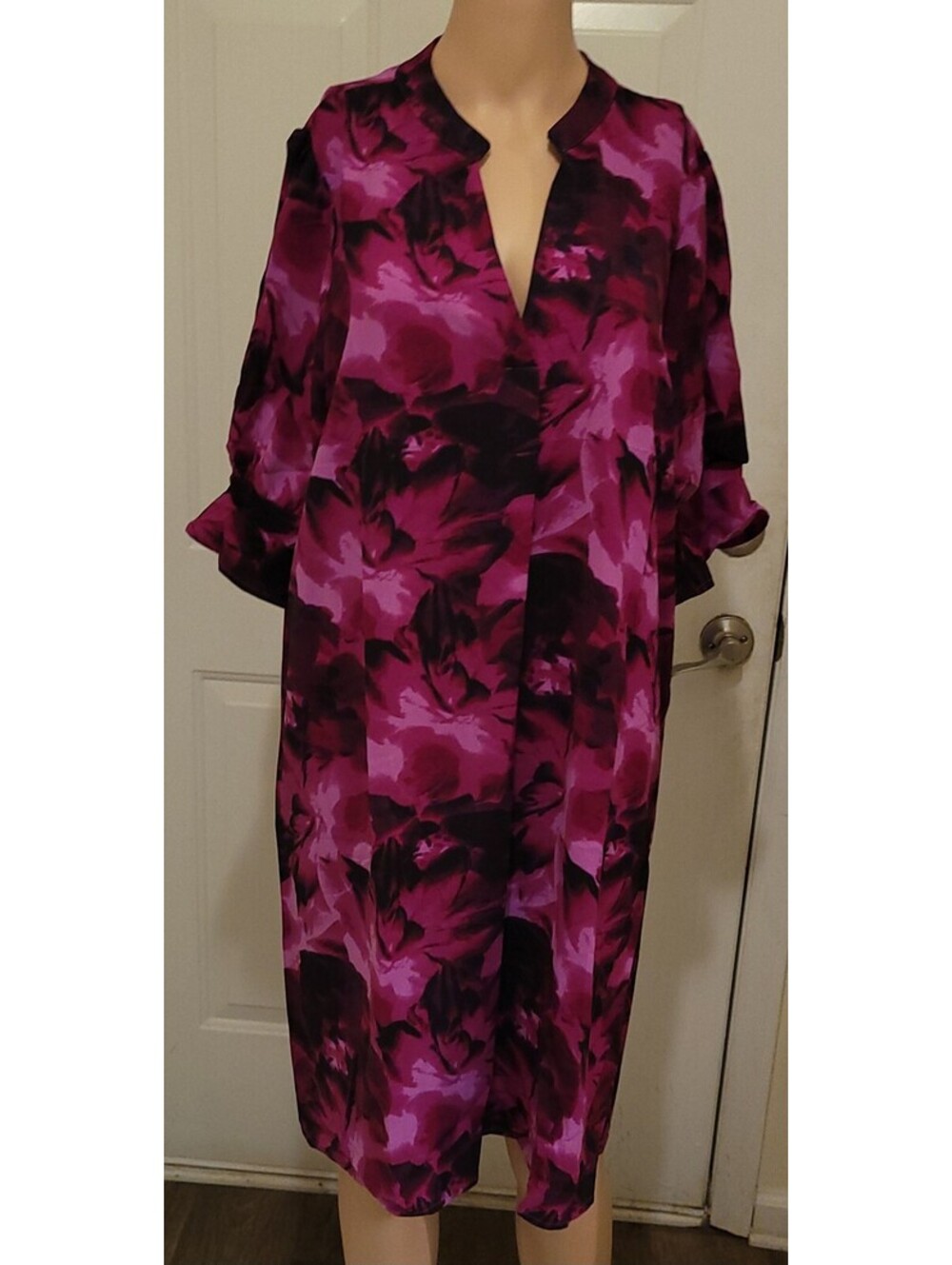 WKIOR Women's Purple Flower Summer Fashion Dress Size XXL